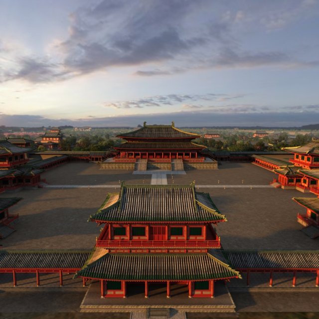 ancient palace 3D Model .c4d .max .obj .3ds .fbx .stl .blend 