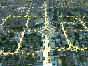 vista notturna di Xian Modello 3D