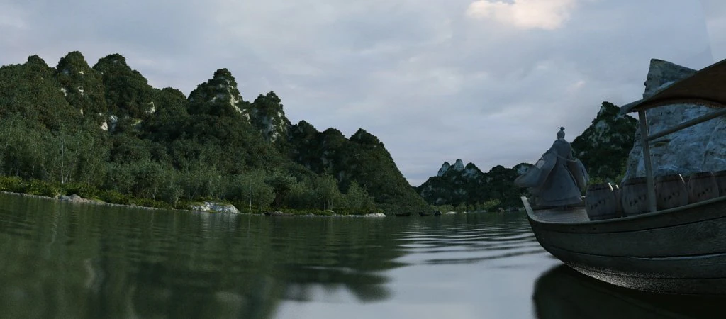 green hills and green water 3D Model .c4d .max .obj .3ds .fbx .stl .blend