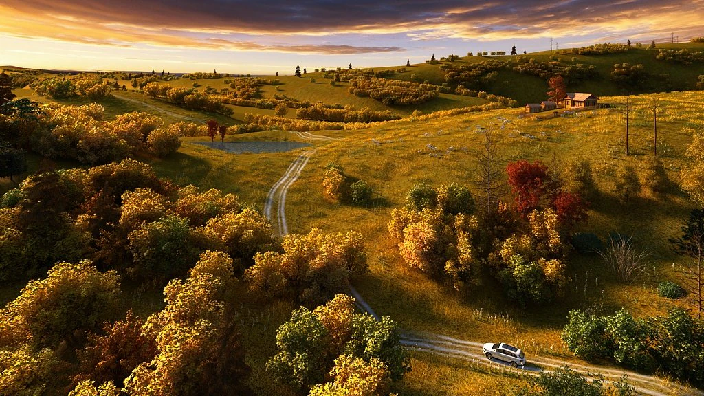 suburban fall 3D Model .c4d .max .obj .3ds .fbx .stl .blend 