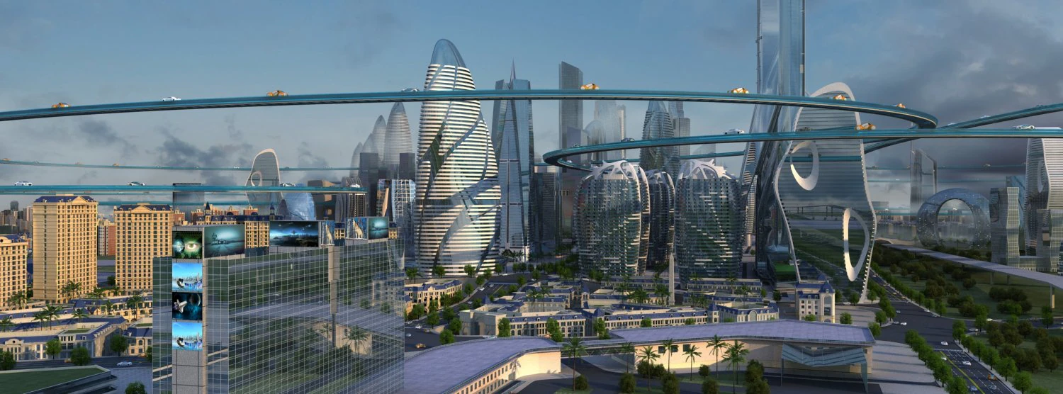 futuristic city 3D Model .c4d .max .obj .3ds .fbx .stl .blend