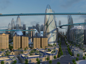 futuristic city 3Dモデル