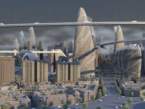 futuristic city 3Dモデル