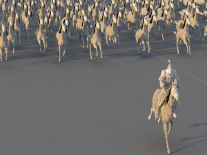 horse group Modèle 3D