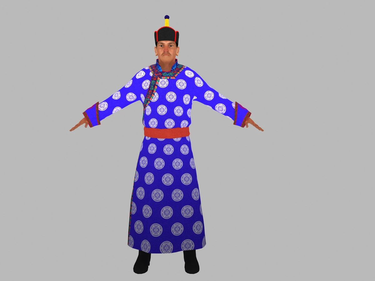 mongolian man 3D Model .c4d .max .obj .3ds .fbx .stl .blend 