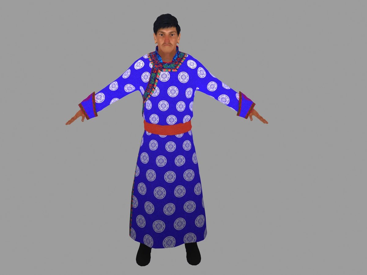 mongolian man 3D Model .c4d .max .obj .3ds .fbx .stl .blend 