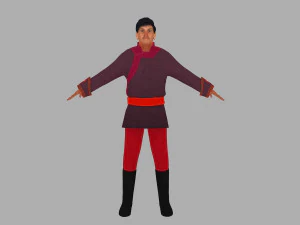 モンゴル人男性 3Dモデル