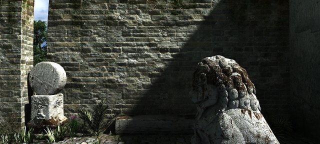 stone lion 3D 模型 .c4d .max .obj .3ds .fbx .stl .blend 