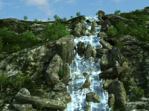 waterfall 3Dモデル