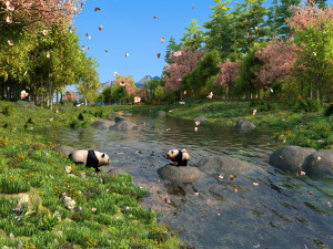 mountain stream 3Dモデル