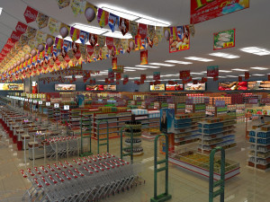 supermarket Modèle 3D
