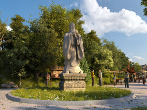 statue of confucius Modelo 3D