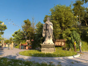 est&aacute;tua de conf&uacute;cio Modelo 3D