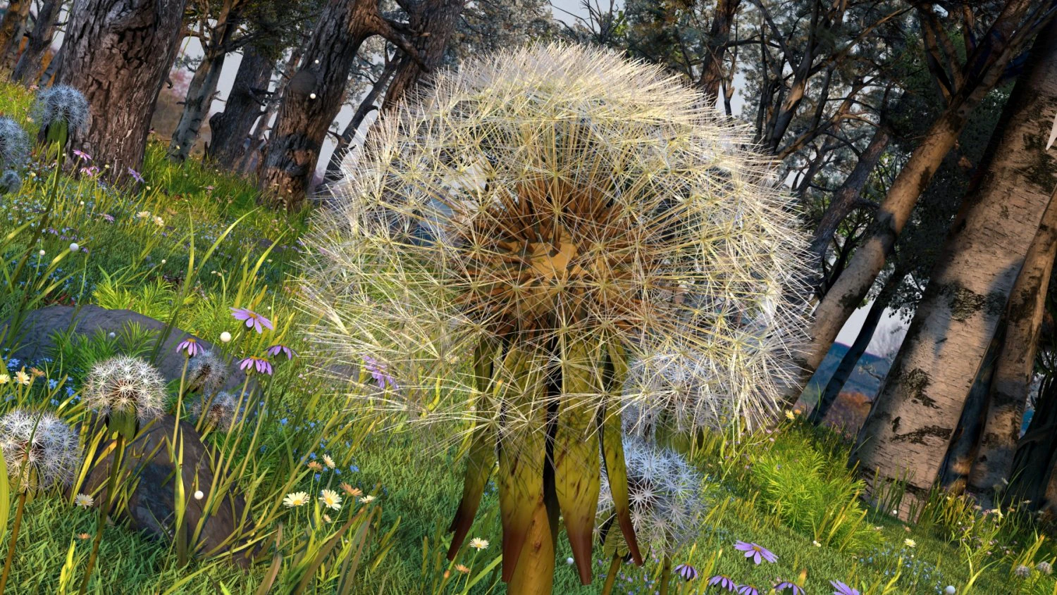 dandelion 3D Model .c4d .max .obj .3ds .fbx .stl .blend 