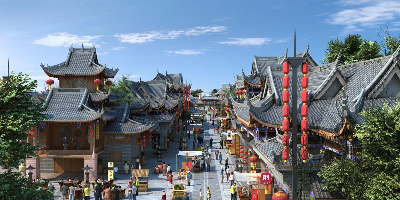 ancient building market 3D Model .c4d .max .obj .3ds .fbx .stl .blend 