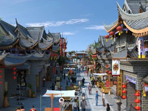 ancient building market 3D Model