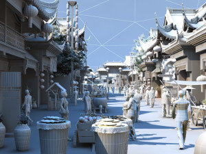 ancient building market Modelo 3D