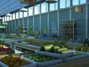 vegetable market Modelo 3D