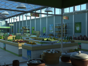 vegetable market Model 3D