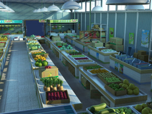 vegetable market Model 3D
