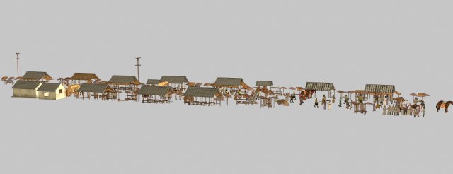 market 3D Model .c4d .max .obj .3ds .fbx .stl .blend 