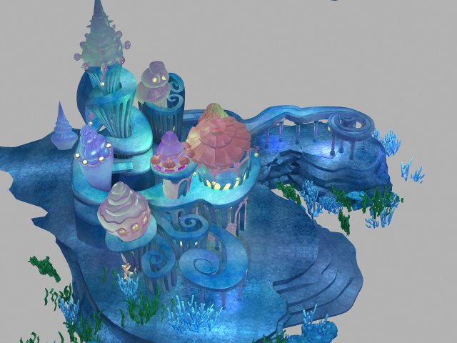 undersea castle 3D Model in Fantasy 3DExport