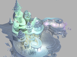 undersea castle Model 3D