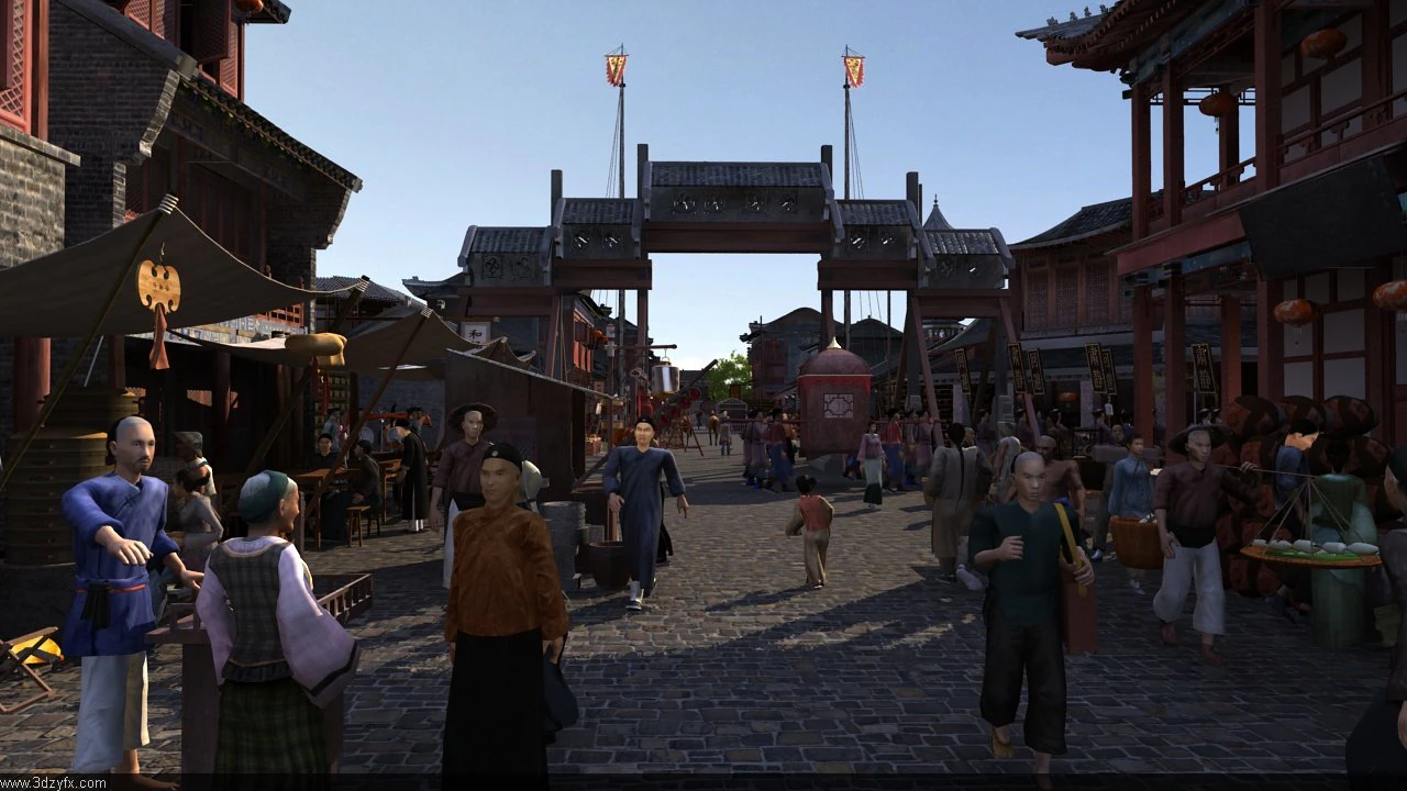 ancient street 3D Model .c4d .max .obj .3ds .fbx .stl .blend 