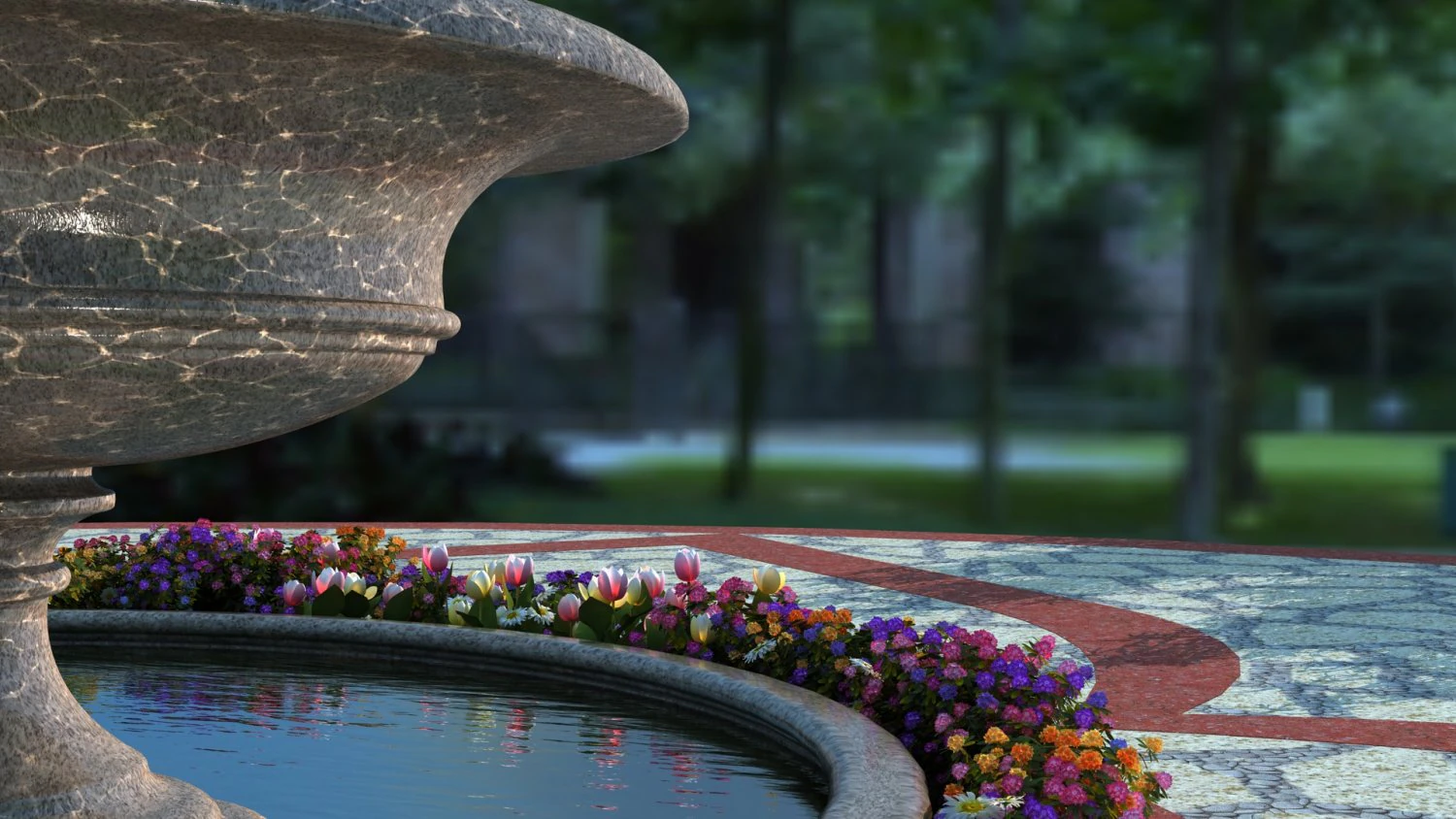flower bed 3D Model .c4d .max .obj .3ds .fbx .stl .blend