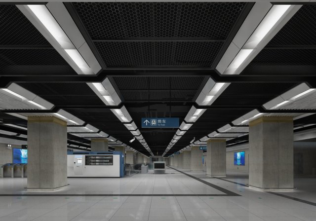 subway station 3D Модель .c4d .max .obj .3ds .fbx .stl .blend 