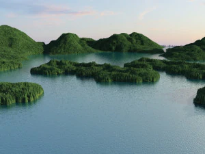 вид на озеро 3D Модель