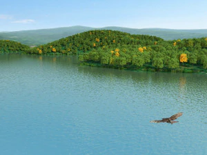 вид на озеро 3D Модель