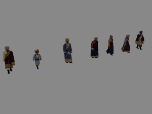 tibetan crowd Modèle 3D