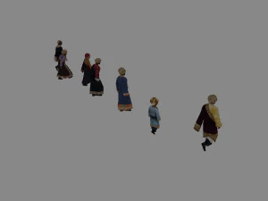 tibetan crowd 3D Model