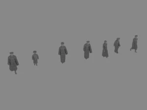 tibetan crowd 3D Model