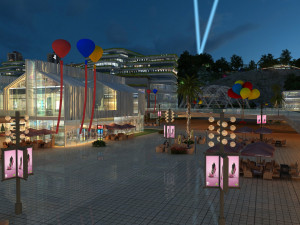 city night scene Modèle 3D