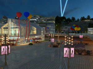 街の夜景 3Dモデル