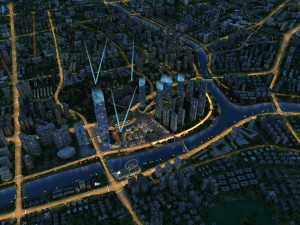 city night scene Modèle 3D