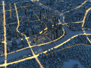 city night scene Modèle 3D