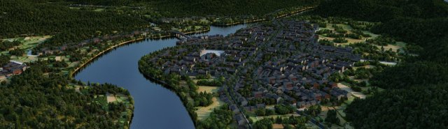 small town Model 3D .c4d .max .obj .3ds .fbx .stl .blend 
