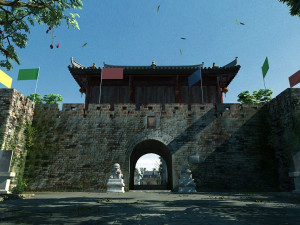 ancient city gate Modèle 3D