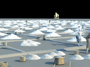 drying salt field 3D Model