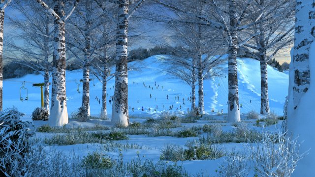 ski facility 3D Model .c4d .max .obj .3ds .fbx .stl .blend 