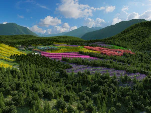 valle dei fiori Modello 3D