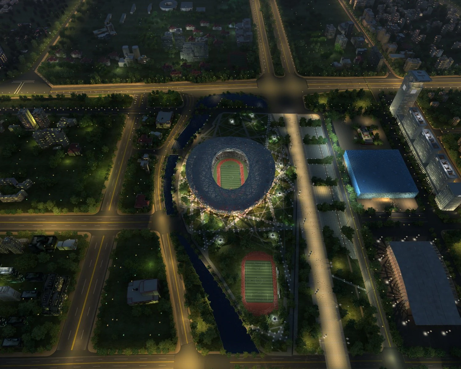 birds nest stadium 3D Model .c4d .max .obj .3ds .fbx .stl .blend 