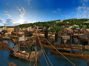 barge train Model 3D