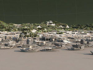 barge train Model 3D