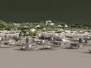 barge train 3D Model