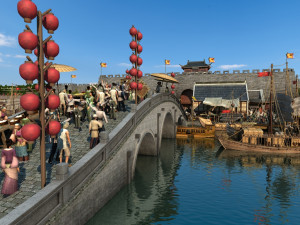 barge train Modelo 3D