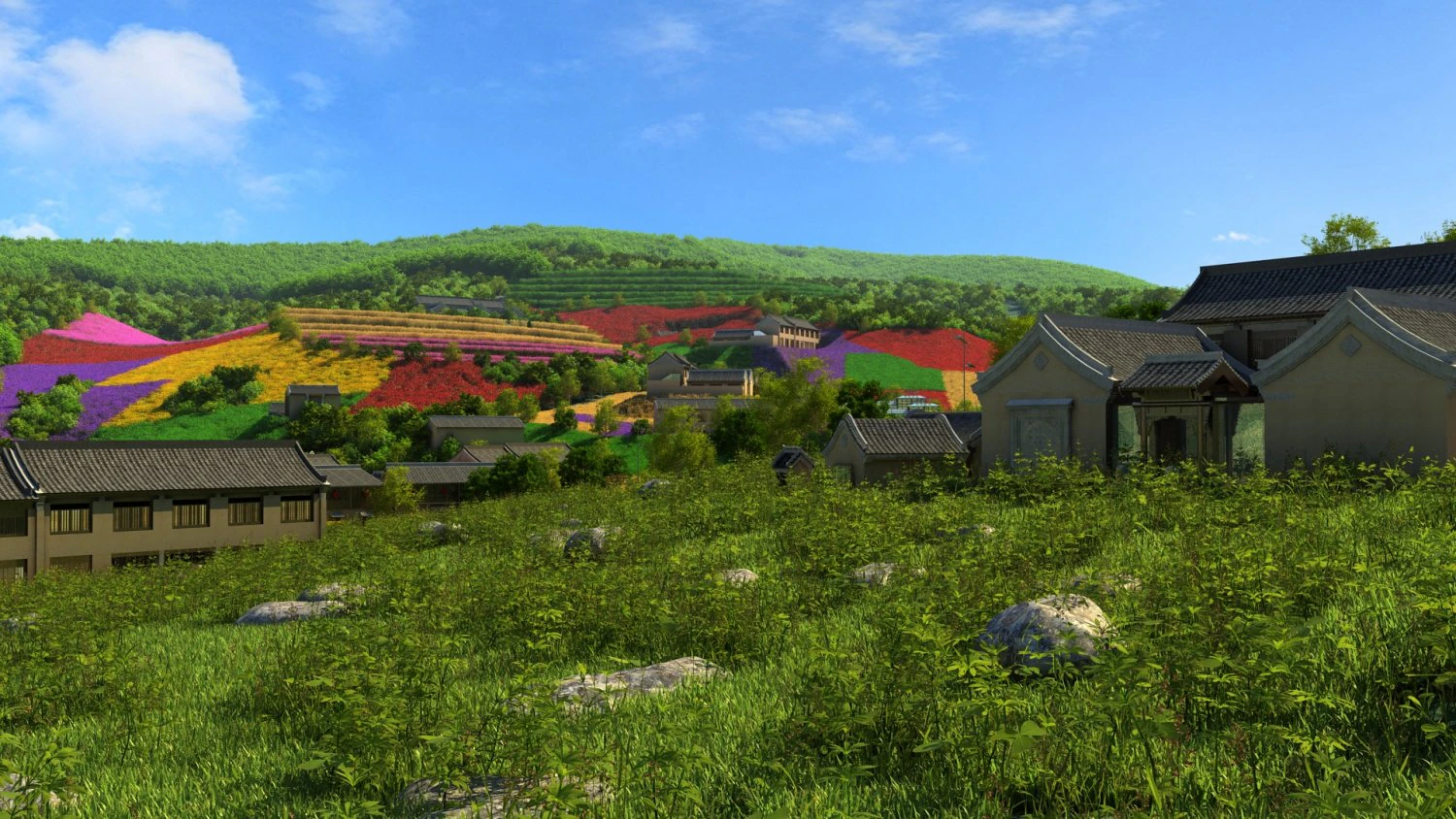 mountain village 3D Model .c4d .max .obj .3ds .fbx .stl .blend 